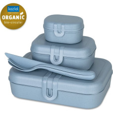 Koziol Lunchbox PASCAL READY, zestaw 3 pojemnik&oacute;w i sztućce, KOZIOL