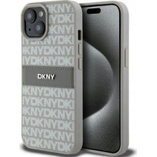 Dkny DKNY DKHCP15MPRTHSLE iPhone 15 Plus / 14 Plus 6.7" beżowy/beige hardcase Leather Mono Stripe & Metal Logo