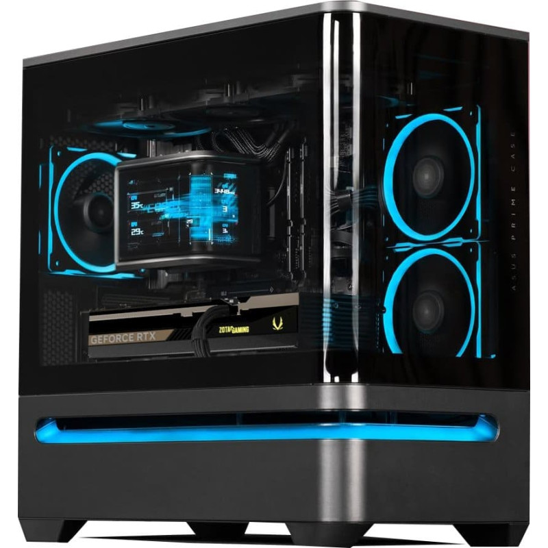 Asus PRIME AP202 TG ARGB, tower case black, tempered glass x 2