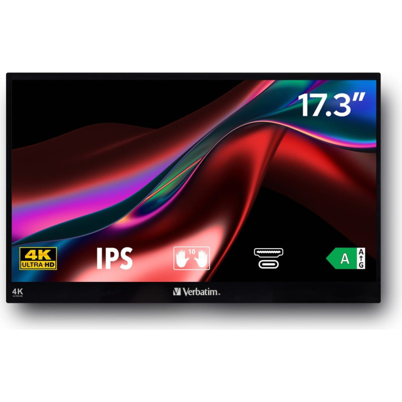 Verbatim PMT-17-4K - 17.3 - black, UltraHD/4K, IPS, touchscreen, HDR