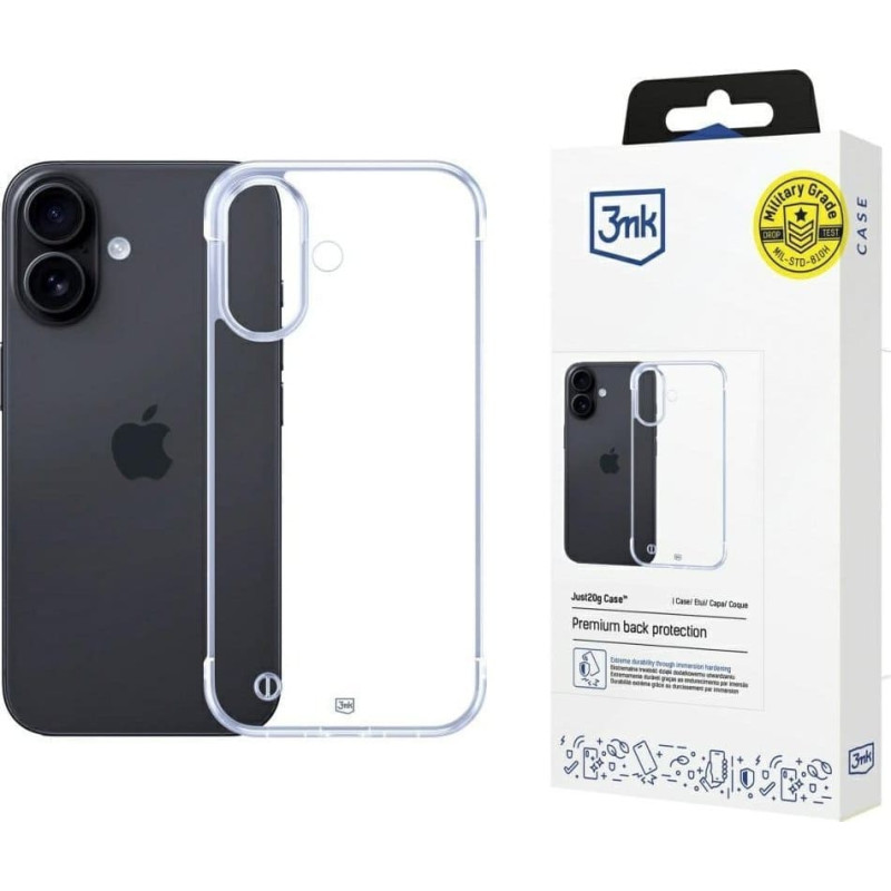 3MK Etui Just20g Clear Case do Apple iPhone 16 Plus