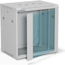 Alantec Szafa wisząca 19" 12U 600x450, drzwi szklane jednoskrzydłowe, tył osłona pełna demontowalna, osłony boczne pełne demontowalne zamykane na klucz, 4 belki, kolor szary, do samodzielnego montażu - Flat Pack, ALANTEC