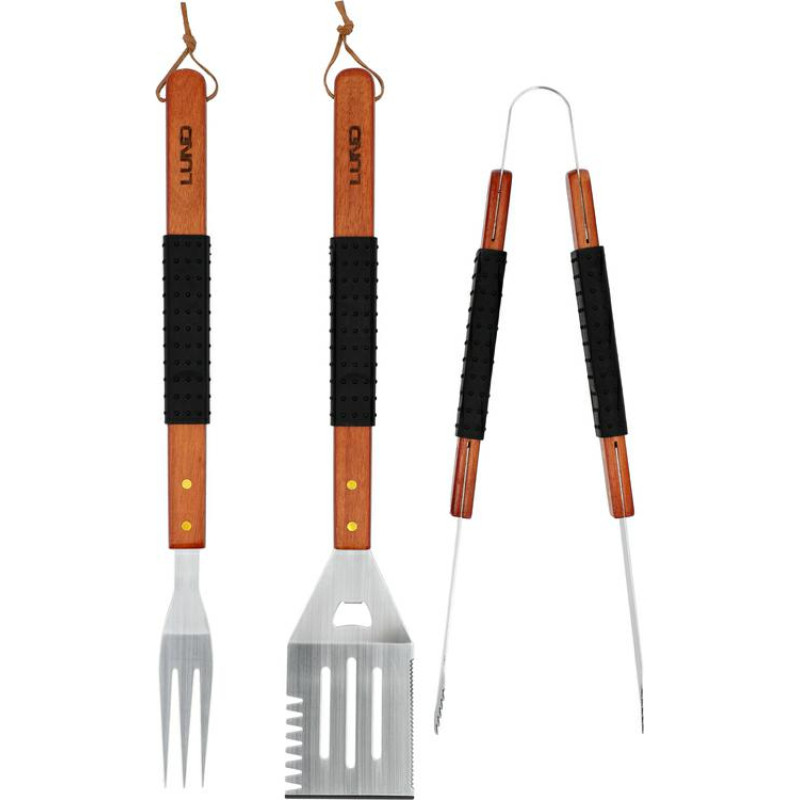 Toya LUND ZESTAW DO GRILLOWANIA 3szt. DREWNIANA RĘKOJEŚĆ