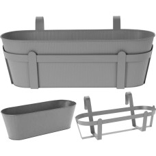 Orion Doniczka balkonowa metalowa szara 37,5 cm