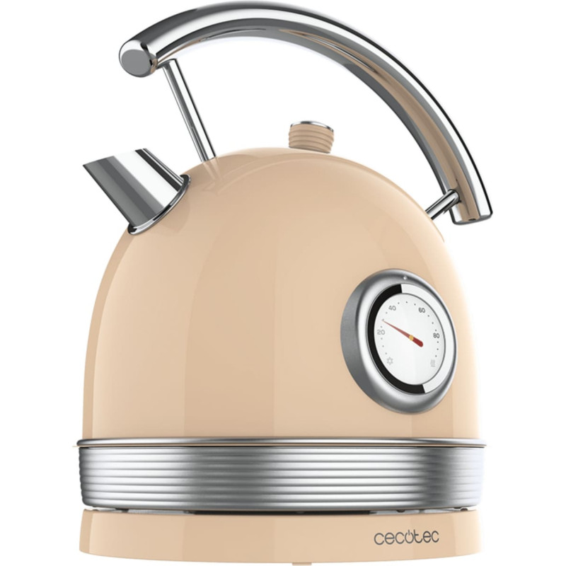 Cecotec Thermosense 420 Vintage Light Beige, kettle beige/stainless steel, 2,200 watts, 1.8 liters