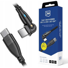 3MK Kabel 3MK Hyper Cable N-SERIES USB-C do USB-C 2m 20V/3A 60W obrotowy czarny
