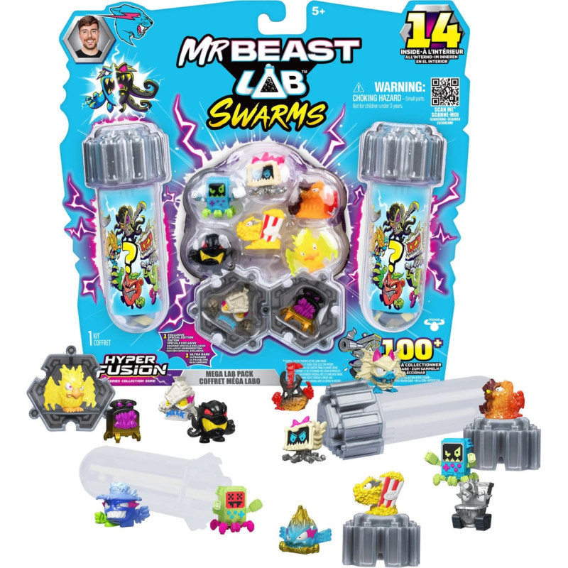 Moose Toys MrBeast Lab Swarms S3 Mega Lab 14 Pack - Milk Bones, toy figure assorted items