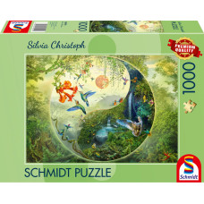 Schmidt Spiele Silvia Christoph: Yin & Yang In the Forest of Hummingbirds, Puzzle 1000 pieces