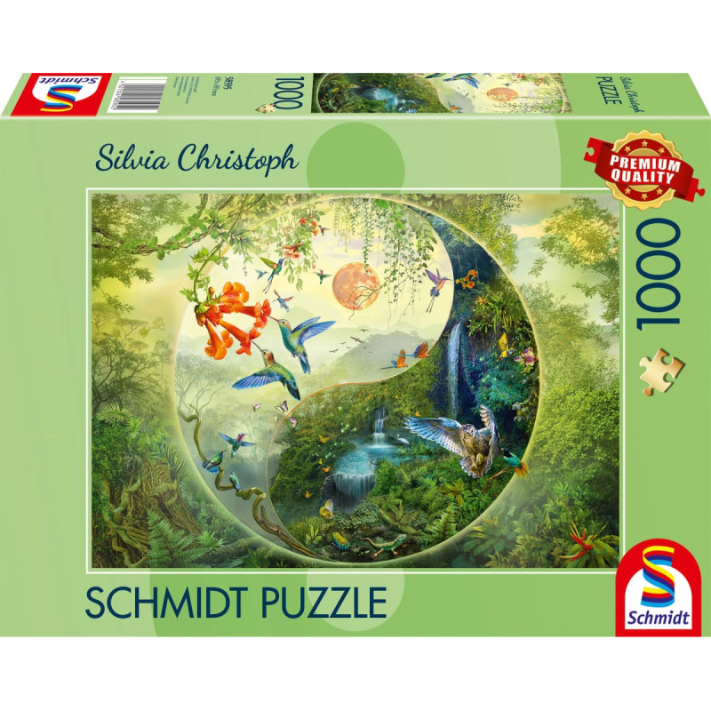 Schmidt Spiele Silvia Christoph: Yin & Yang In the Forest of Hummingbirds, Puzzle 1000 pieces
