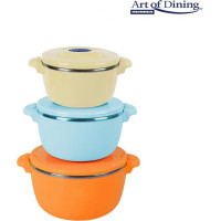 Insulated food container set 3pcs BELLY orange HR-SNV-246LP HEINNER