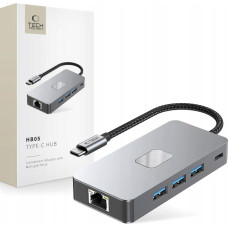Tech-Protect HB05 HUB ADAPTER 9IN1 TYPE-C + USB2.0 + USB3.0 + HDMI 4K 60HZ + SD/TF + PD100W + RJ45 1000M SPACE GREY
