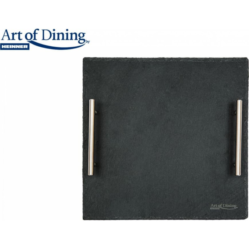 Natural stone serving plate with handles 30x30cm HR-JT-30P HEINNER