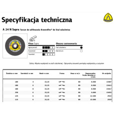 Klingspor K.TARCZA SZLIF.180mm x 6,0mm x 22,2mm   A24N Supra