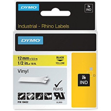 Dymo Rhino Band Vinyl black / yellow 12mmx5,5m