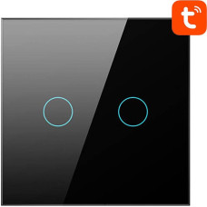 Avatto Smart Light Switch ZigBee Avatto LZTS02-EU-B2 2 Way No Neutral TUYA (black)