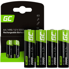 Green Cell Rechargeable Batteries Sticks 4x AA HR6 2000 mAh