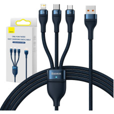 Baseus 3in1 USB cable Baseus USB 3in1 Baseus Flash Series,  USB-C + Micro + Lightning 66W, 1.2m (blue)