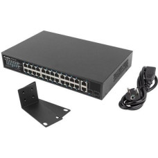 Lamax Switch Lamax Switch niezarządzalny Lanberg 24x 100Mb PoE+/2x Combo Rack 19" Gigabit Ethernet 250W