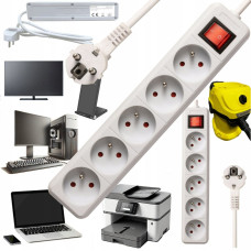 Bounn Listwa zasilająca Bounn BOUNN listwa zasilajÄca antyprzepiÄciowa 5 gniazd 1,5 m biaÅa 16A