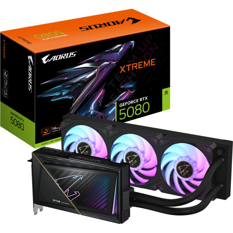 Gigabyte GeForce RTX 5080 AORUS XTREME WATERFORCE 16G, graphics card DLSS 4, 3x DisplayPort, 1x HDMI 2.1