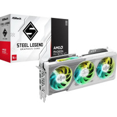 Asrock Radeon RX 9070 XT Steel Legend 16GB, graphics card white, RDNA4, GDDR6, 3x DisplayPort, 1x HDMI 2.1