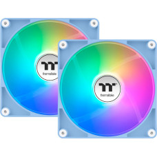 Thermaltake CT120 Reverse ARGB Sync PC Cooling Fan Hydrangea Blue, case fan light blue, 2-pack, without controller, reverse, 120 mm