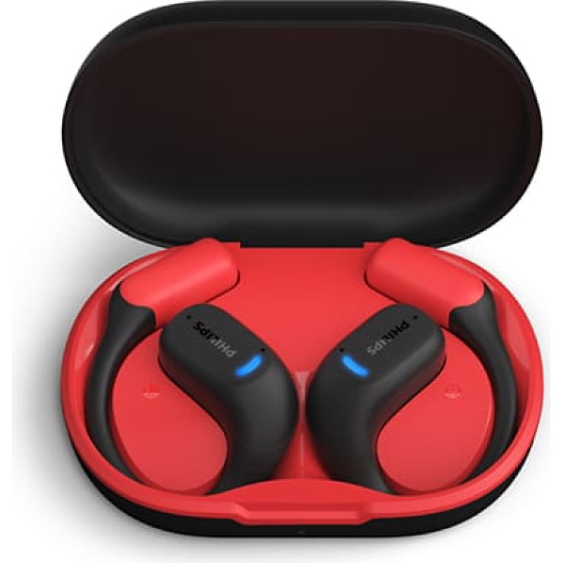 Philips 6000 series TAA6709BK/00 austiņas un brīvroku komplekts True Wireless Stereo (TWS) Ausu āķi Sporta Bluetooth Melns, Sarkans