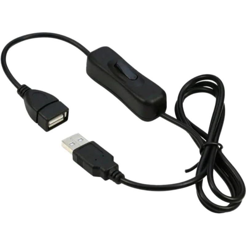 Premiumcord Prodlužovac&iacute; kabel USB 2.0 s vyp&iacute;načem, 1m, čern&aacute;