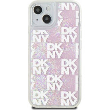 Dkny DKNY Liquid Glitter Multilogo - Etui iPhone 15 / 14 / 13 (r&oacute;żowy)