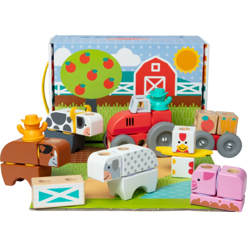 Spin Master Melissa & Doug - Blockables Farm Playset, Construction Toy
