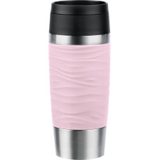 Emsa TRAVEL MUG Waves thermal mug (light pink/stainless steel, 0.36 liters)
