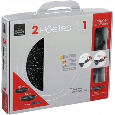 5Five Patelnie z kamienną powłoką i zdejmowaną rączką, &Oslash; 20 i 26 cm, 2 sztuki