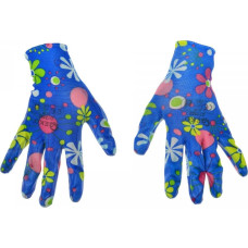Geko Rękawice ogrodowe nitrylowe wz&oacute;r kwiaty rozmiar 8" (G73505)