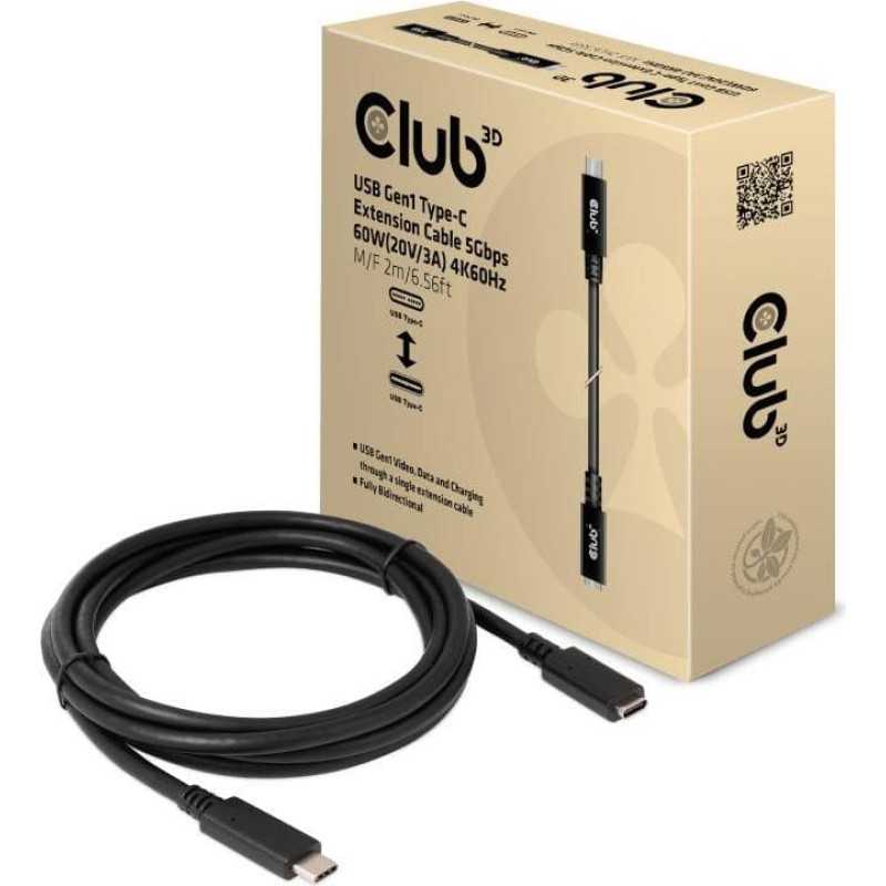 Club3D CABLE USB-C TO USB-C 2M/M/F CAC-1529 CLUB3D