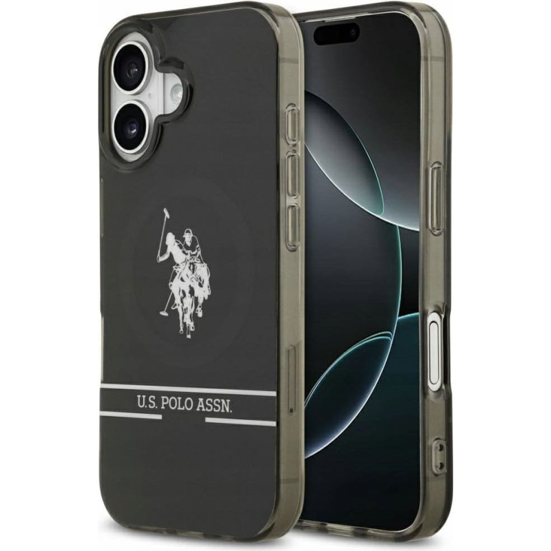 U.s. Polo Assn Etui US Polo DH and Bottom Stripe Logo   MagSafe do iPhone 17 czarny