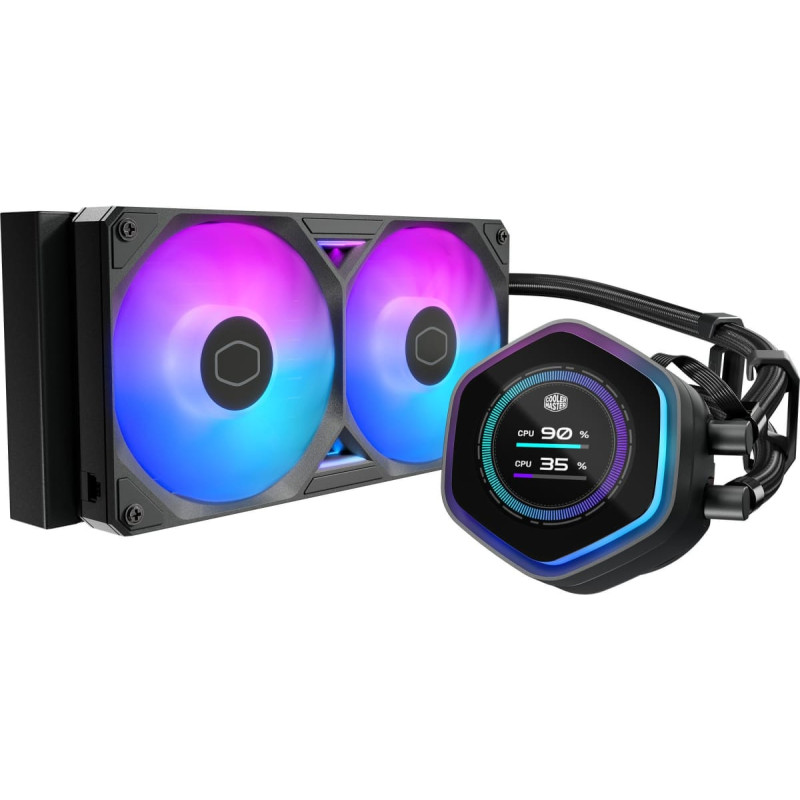 Cooler Master MasterLiquid 240 Atmos II LCD ARGB, water cooling system, black