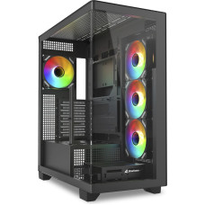 Sharkoon ELITE SHARK CA500 , Tower case black, Tempered Glass x 2
