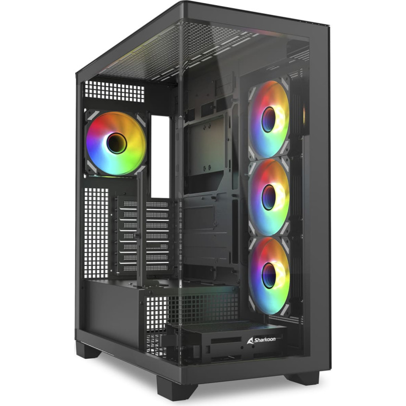 Sharkoon ELITE SHARK CA500 , Tower case black, Tempered Glass x 2