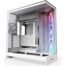 Nzxt H9 Flow RGB, Tower Case white (matte), Tempered Glass x 2