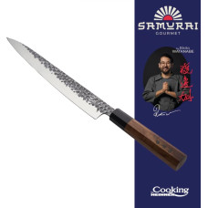 Sashimi knife 24cm SAMURAI GOURMET ebony and walnut handle HR-EVI-RH24 HEINNER