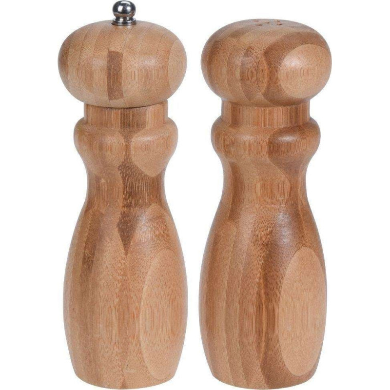 Excellent Houseware Spice mill Excellent Houseware Pepper mill BAMBUS WOODING + salt shake set for pepper salt