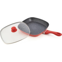 Grill pan with lid aluminum with nonstick coating 28x4cm HR-BET-OR28 HEINNER