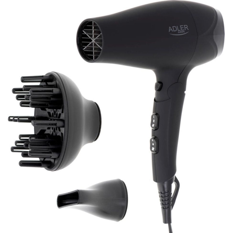 Adler | Hair dryer | AD 2267 | 2100 W | Number of temperature settings 3 | Diffuser nozzle | Black