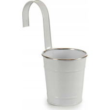Ibergarden Doniczka wisząca wiaderko, cynowa, biała, &Oslash; 13 cm