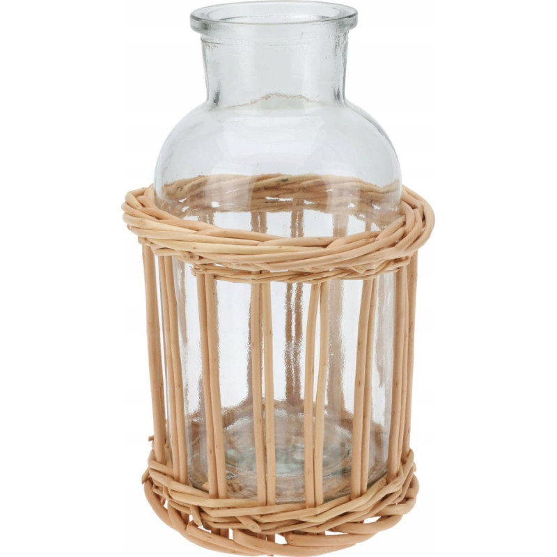 Home Styling Collection Butelka dekoracyjna w wiklinowym koszyku