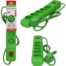 Armac Listwa zasilająca przeciwprzepięciowa ZIELONA 5 gniazd 1,5m Armac