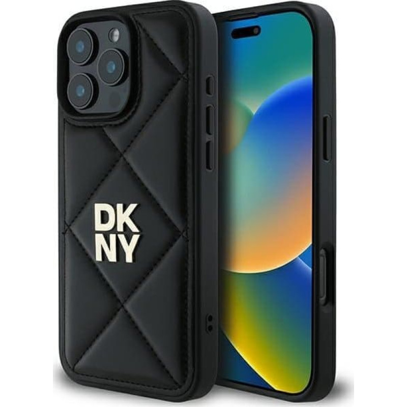 Dkny DKNY DKHCP16LPQDSLK iPhone 16 Pro 6.3" czarny/black Quilted Stack Logo