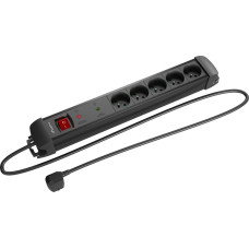 Lanberg Listwa zasilająca Lanberg SP1 przeciwprzepięciowa 5 gniazd 1.5 m czarna (SP1-05E-0150-BK)