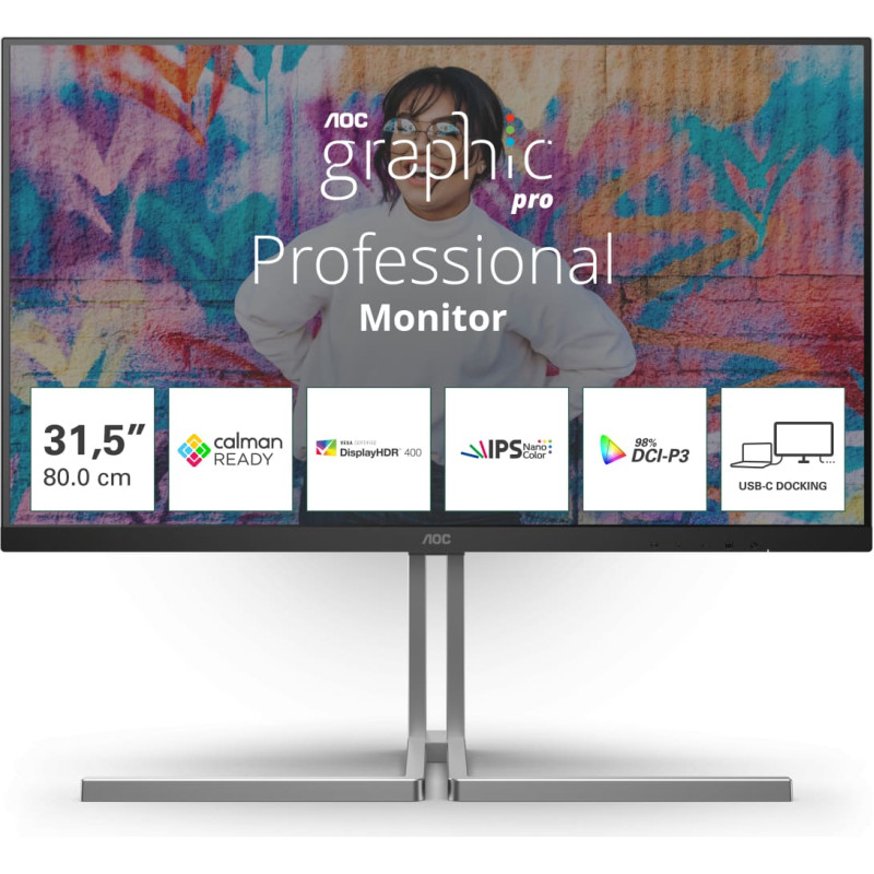 AOC U32U3CV 32 Inch UHD Nano IPS Monitor