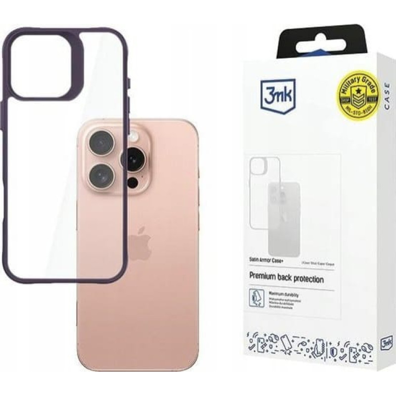 3MK Apple iPhone 16 Pro - 3mk Satin Armor Case+ Purple